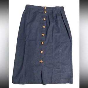 TM sport “That’s me!” 1980s lightweight denim ladies button up skirt‎ size 10